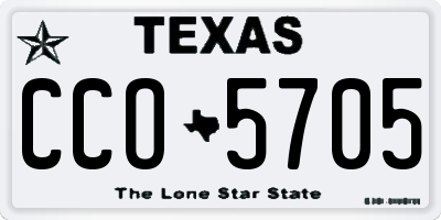 TX license plate CCO5705