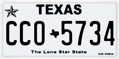 TX license plate CCO5734