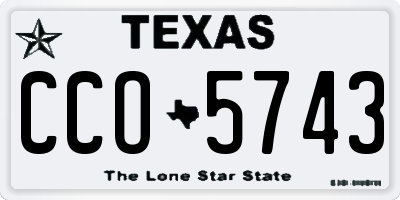 TX license plate CCO5743