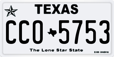 TX license plate CCO5753