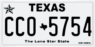 TX license plate CCO5754