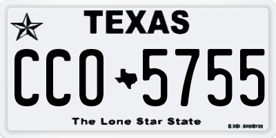 TX license plate CCO5755