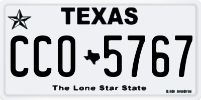 TX license plate CCO5767