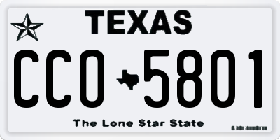 TX license plate CCO5801