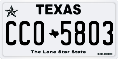TX license plate CCO5803