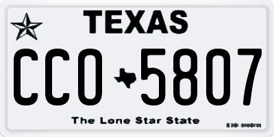 TX license plate CCO5807