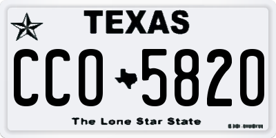 TX license plate CCO5820