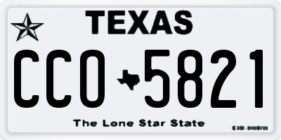 TX license plate CCO5821