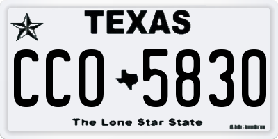 TX license plate CCO5830