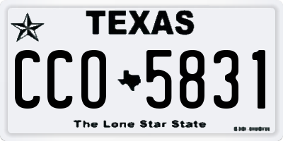 TX license plate CCO5831