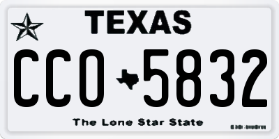 TX license plate CCO5832