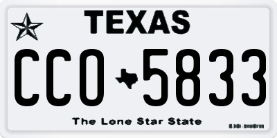 TX license plate CCO5833