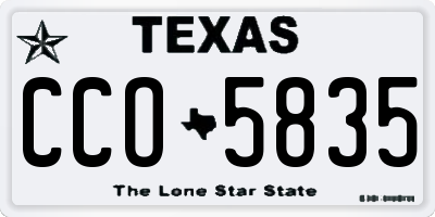 TX license plate CCO5835
