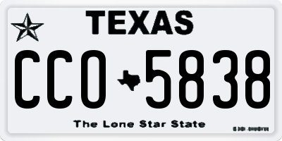 TX license plate CCO5838