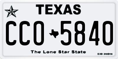 TX license plate CCO5840
