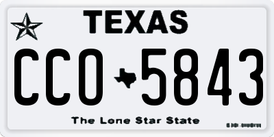 TX license plate CCO5843