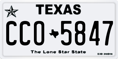 TX license plate CCO5847