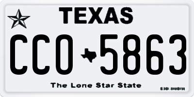 TX license plate CCO5863