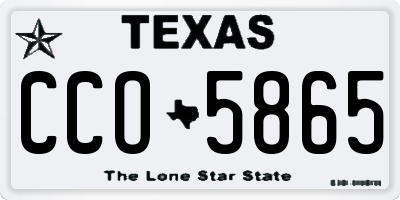 TX license plate CCO5865