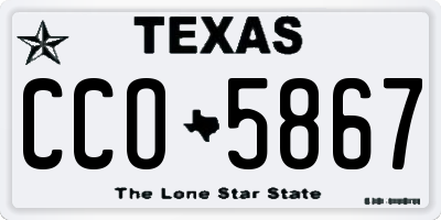 TX license plate CCO5867