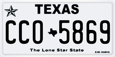 TX license plate CCO5869
