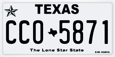 TX license plate CCO5871
