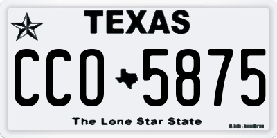 TX license plate CCO5875
