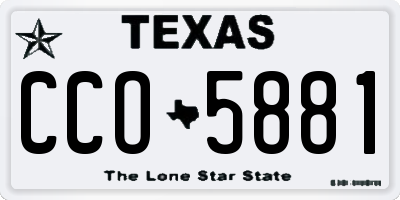 TX license plate CCO5881
