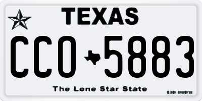 TX license plate CCO5883
