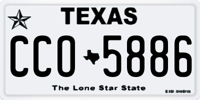 TX license plate CCO5886