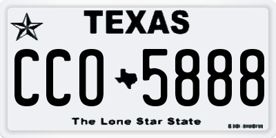 TX license plate CCO5888