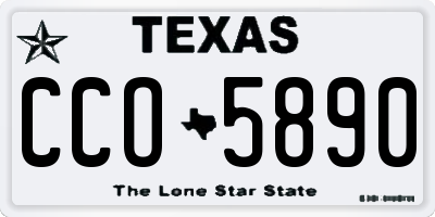 TX license plate CCO5890