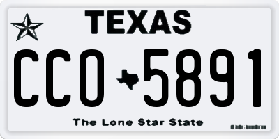 TX license plate CCO5891