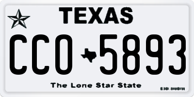 TX license plate CCO5893