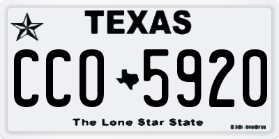TX license plate CCO5920