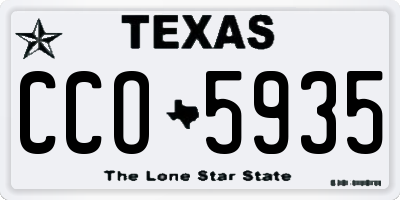 TX license plate CCO5935
