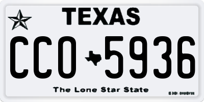 TX license plate CCO5936