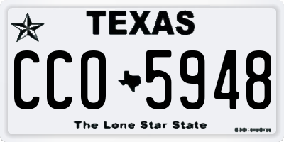 TX license plate CCO5948