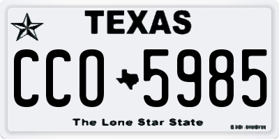 TX license plate CCO5985