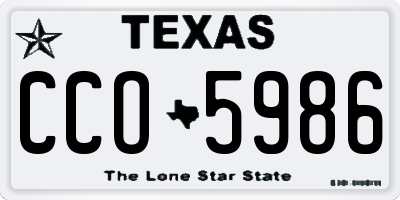 TX license plate CCO5986