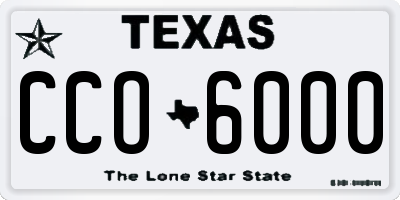 TX license plate CCO6000