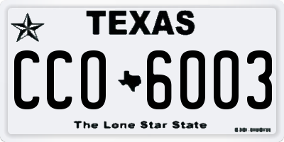 TX license plate CCO6003