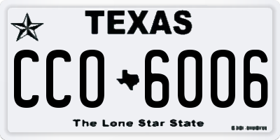 TX license plate CCO6006