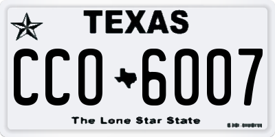 TX license plate CCO6007