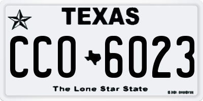 TX license plate CCO6023