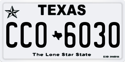 TX license plate CCO6030
