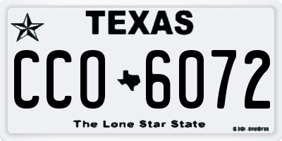 TX license plate CCO6072