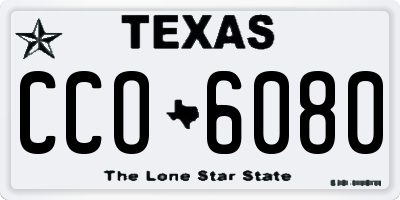 TX license plate CCO6080
