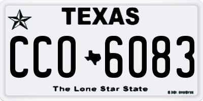 TX license plate CCO6083