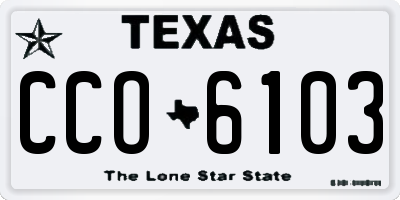 TX license plate CCO6103